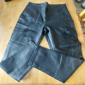 Venus Women's Faux Leather Legging/Pants, black, side zipper size 16